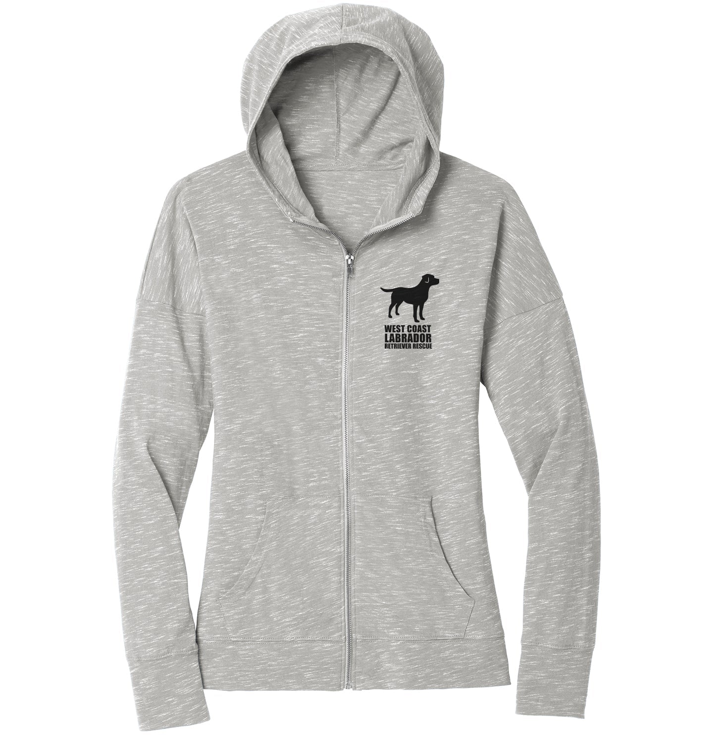 WCLRR Left Chest Lab Impact Logo - Women's Full-Zip Lightweight Hoodie - Grey