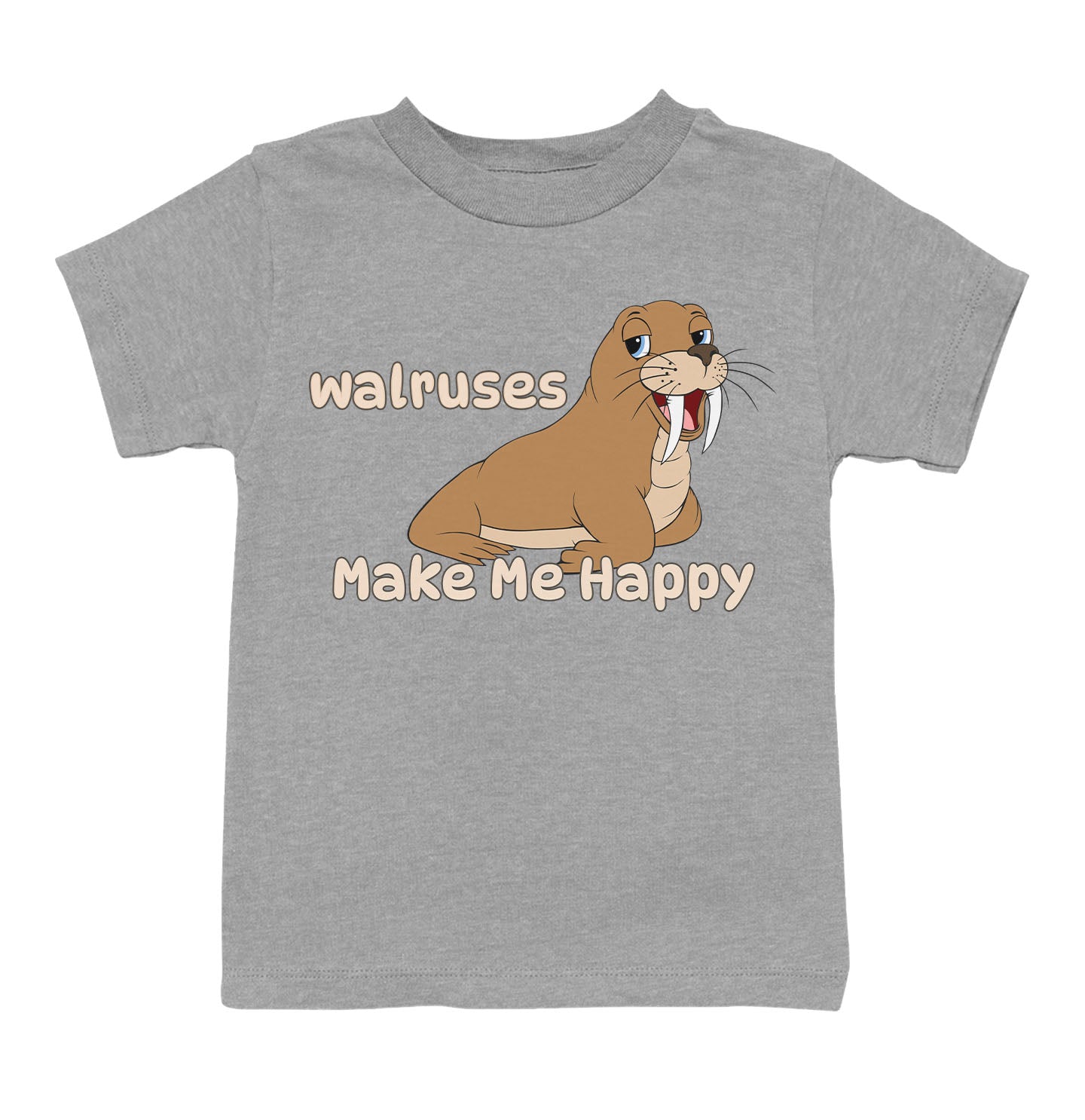 Walrus Toon Make Me Happy - Toddler Unisex T-Shirt - Grey