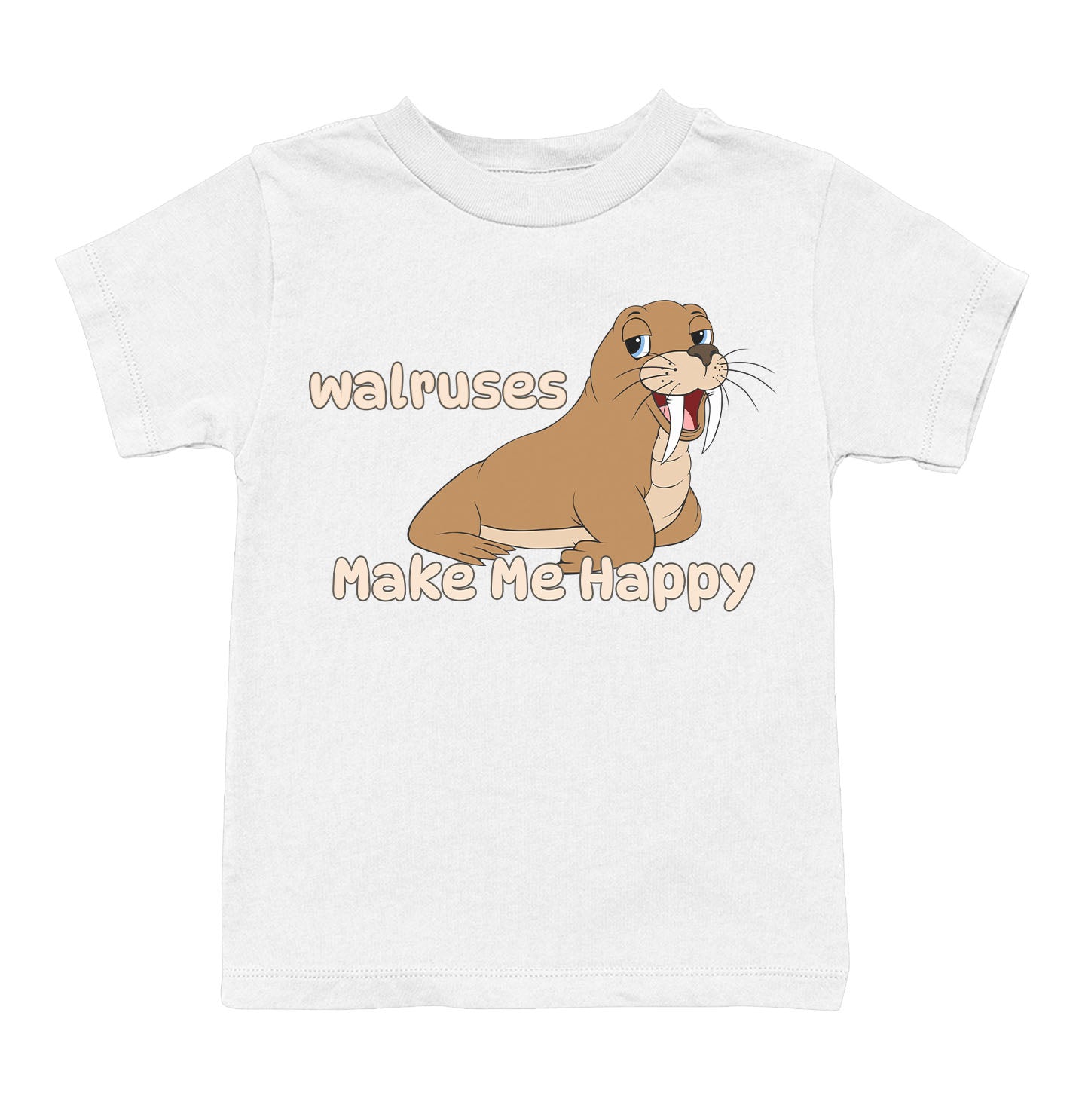 Walrus Toon Make Me Happy - Toddler Unisex T-Shirt - White