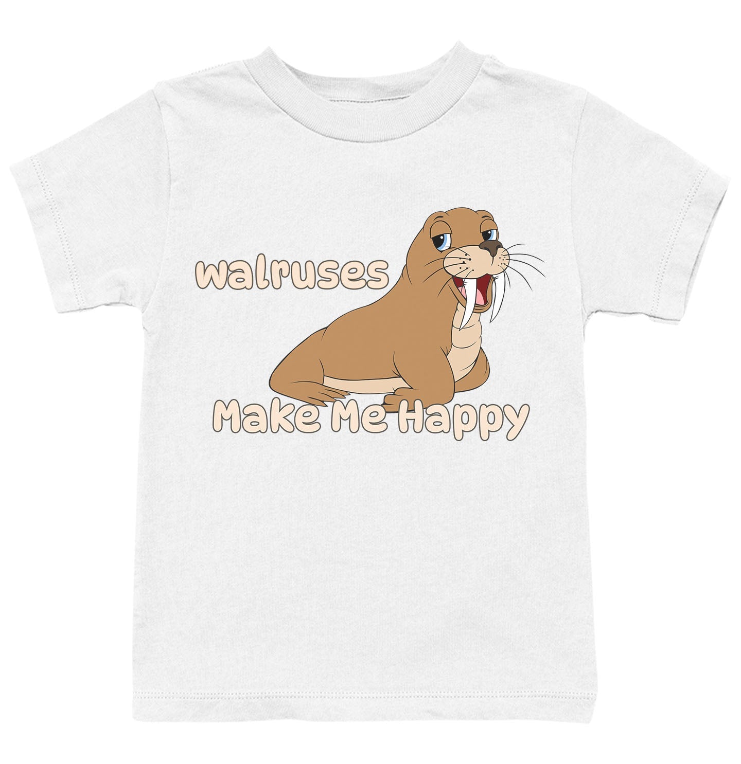Walrus Toon Make Me Happy - Kids' Unisex T-Shirt - White