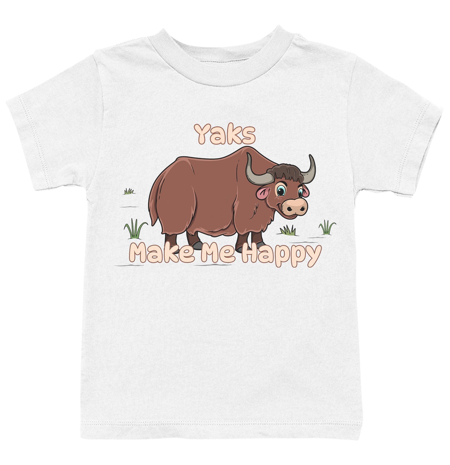 Yak Toon Make Me Happy - Kids' Unisex T-Shirt - White