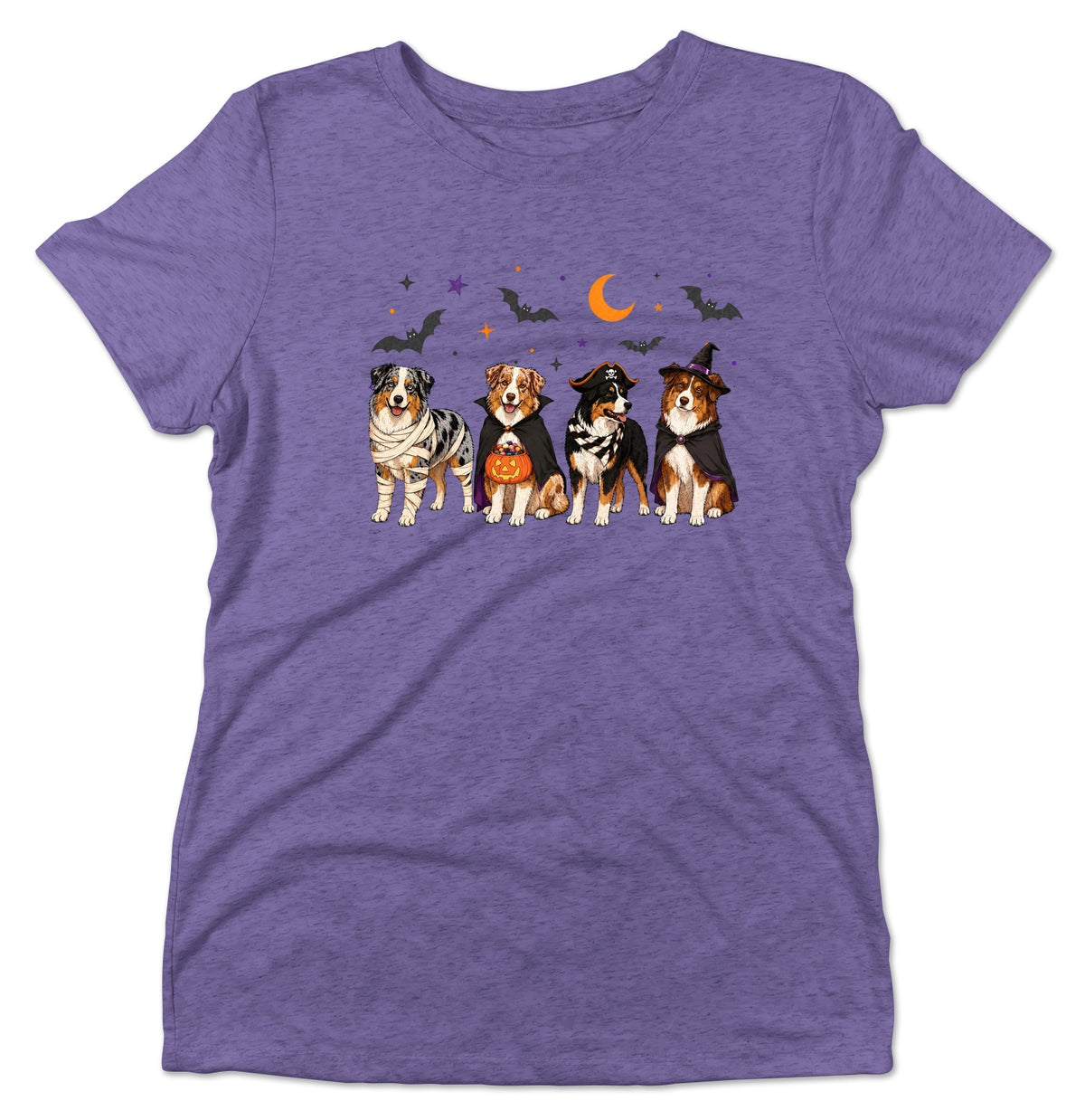 Australian Shepherd Halloween Lineup - Women's Tri-Blend T-Shirt