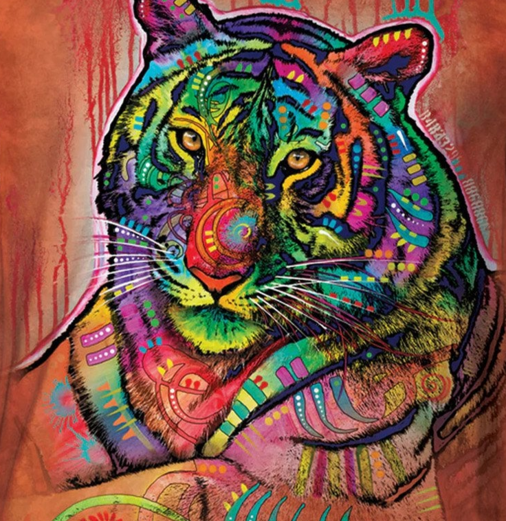 Russo Tiger on Orange - Kids' Unisex T-Shirt