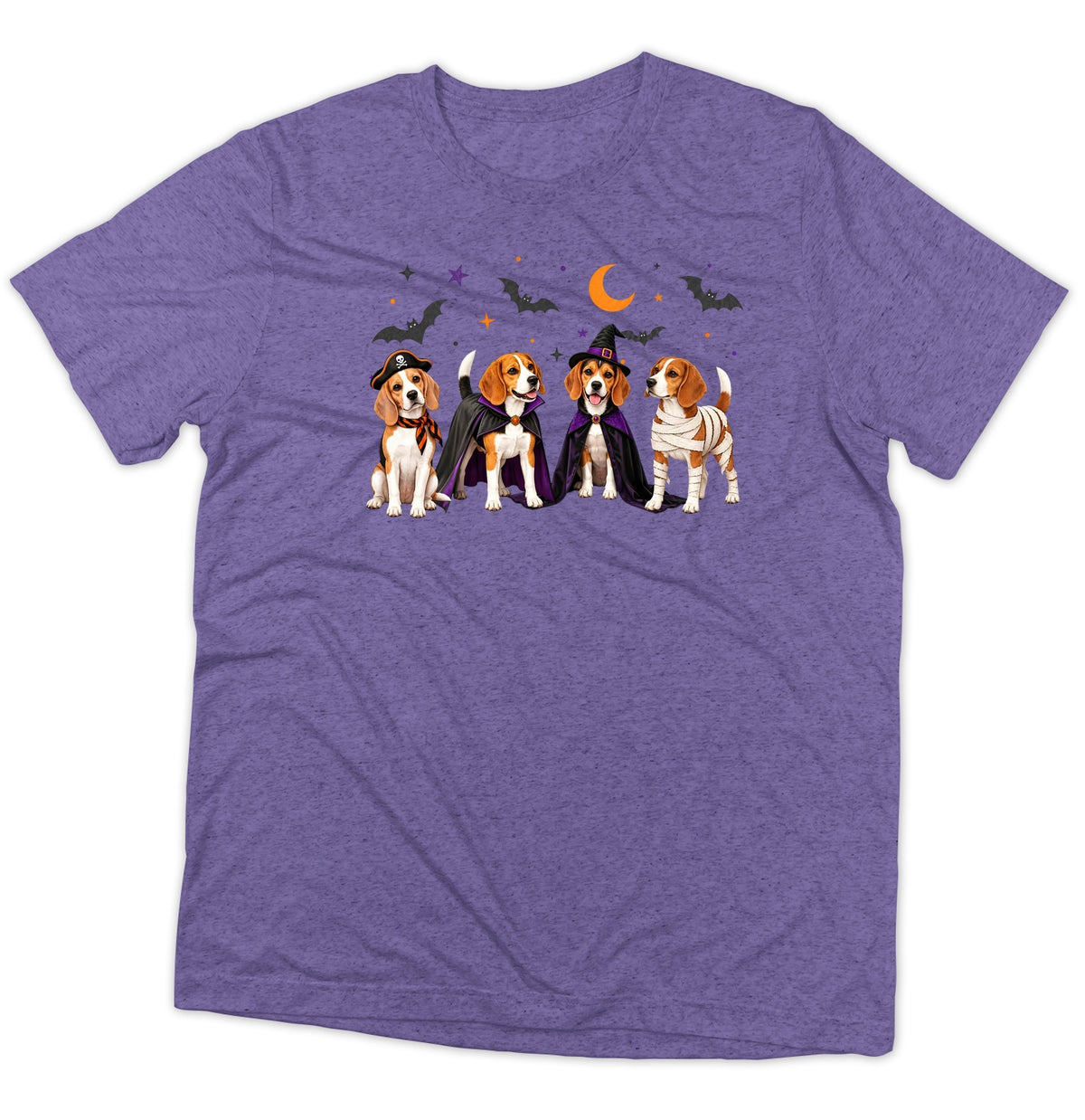 Beagle Halloween Lineup - Adult Tri-Blend T-Shirt
