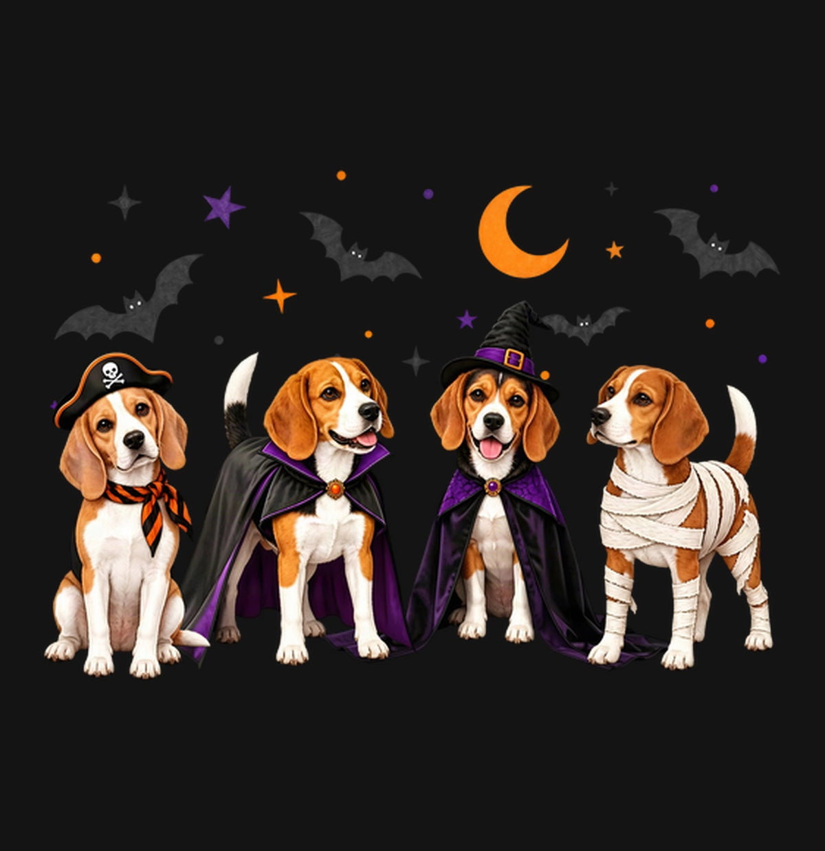 Beagle Halloween Lineup - Kids Unisex T-Shirt