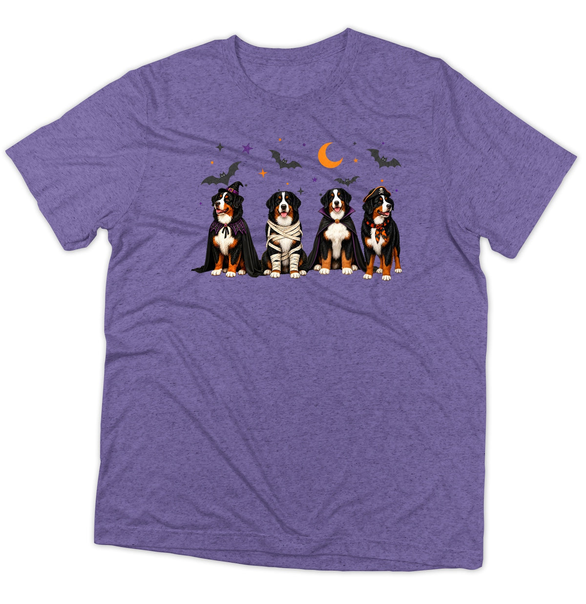 Bernese Mountain Dog Halloween Lineup - Adult Tri-Blend T-Shirt