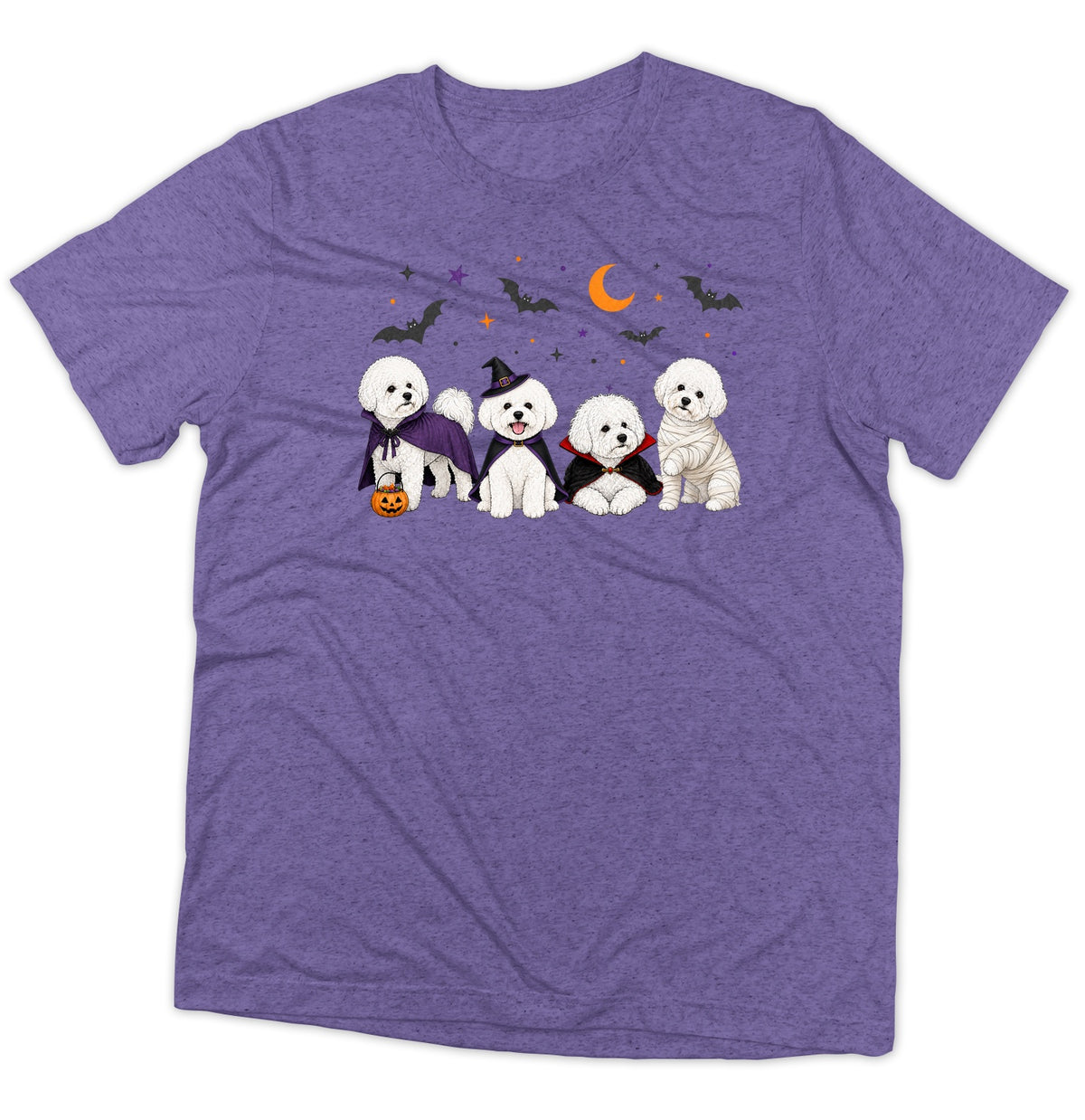 Bichon Frise Halloween Lineup - Adult Tri-Blend T-Shirt