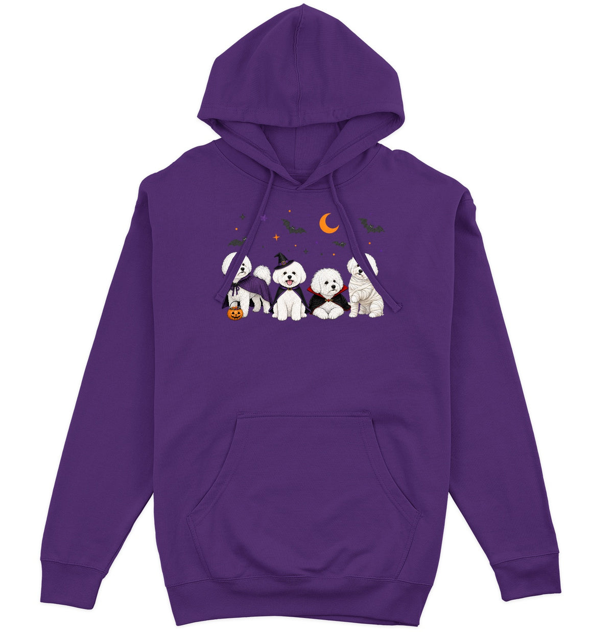 Bichon Frise Halloween Lineup - Adult Unisex Hoodie