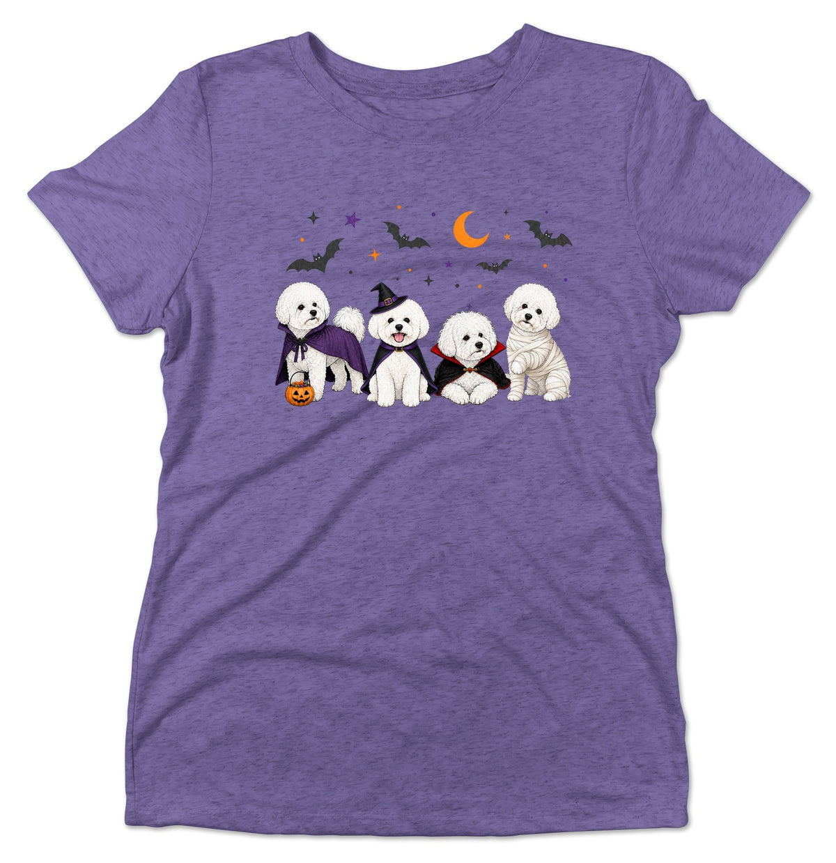 Bichon Frise Halloween Lineup - Women's Tri-Blend T-Shirt