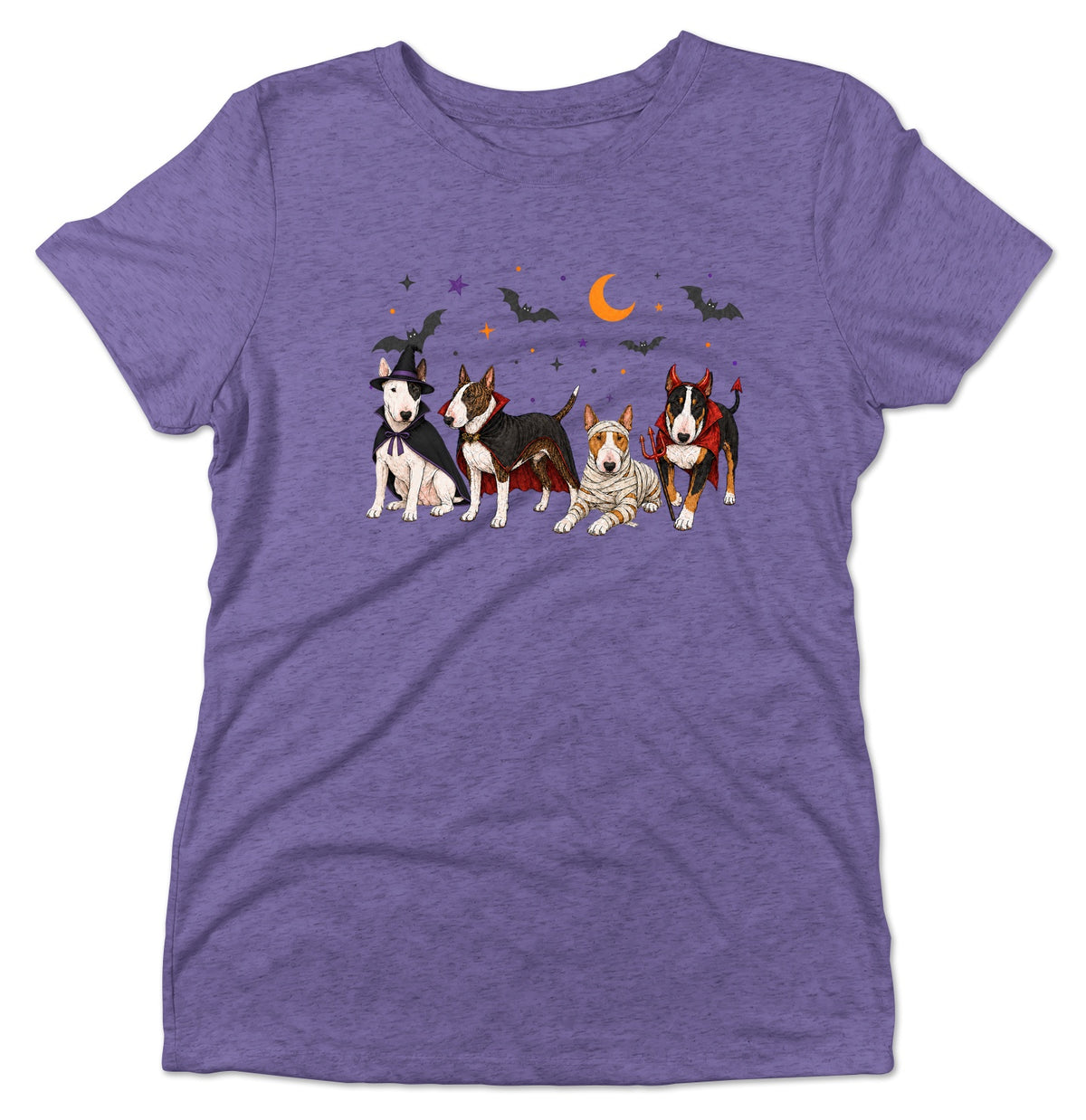 Bull Terrier Halloween Lineup - Women's Tri-Blend T-Shirt
