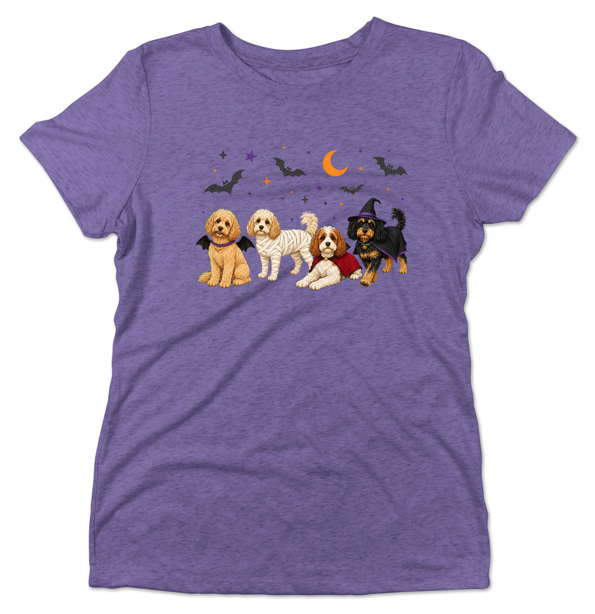 Cavapoo Halloween Lineup - Women's Tri-Blend T-Shirt