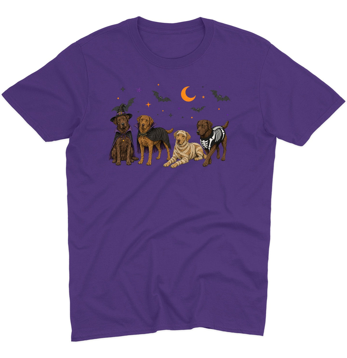 Chesapeake Bay Retriever Halloween Lineup - Adult Unisex T-Shirt