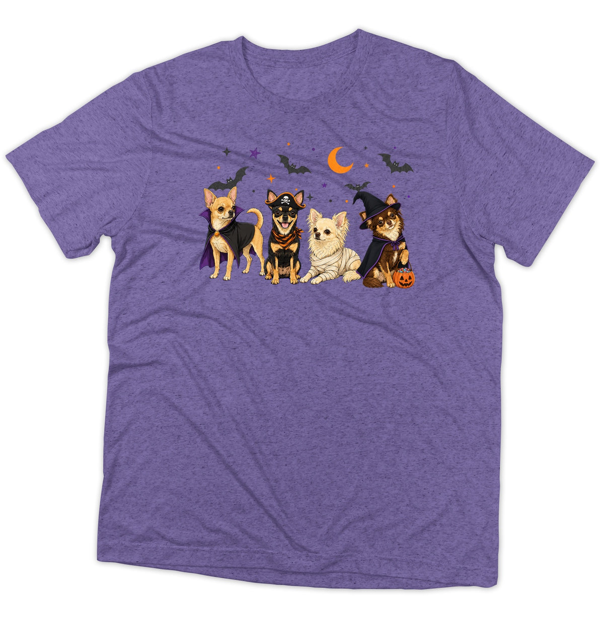 Chihuahua Halloween Lineup - Adult Tri-Blend T-Shirt