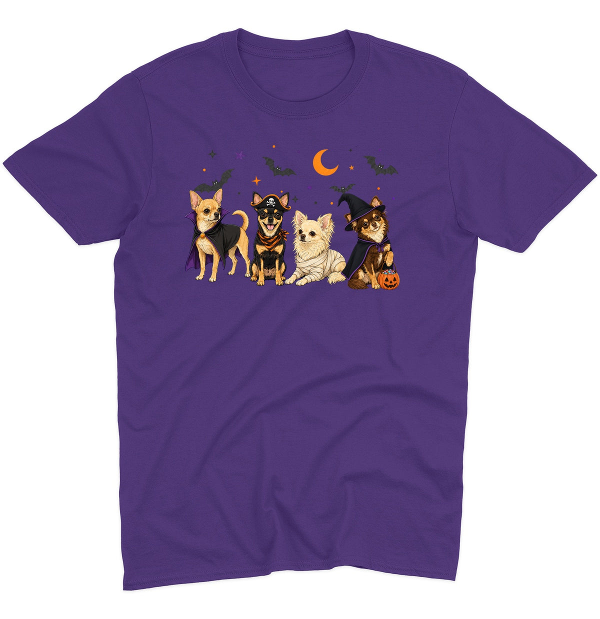 Chihuahua Halloween Lineup - Adult Unisex T-Shirt