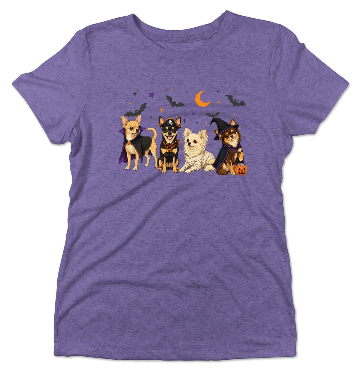 Chihuahua Halloween Lineup - Women's Tri-Blend T-Shirt