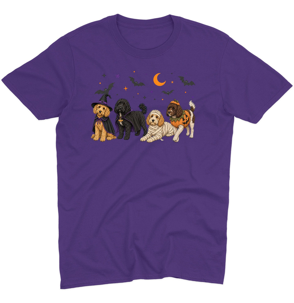 Cockapoo Halloween Lineup - Adult Unisex T-Shirt