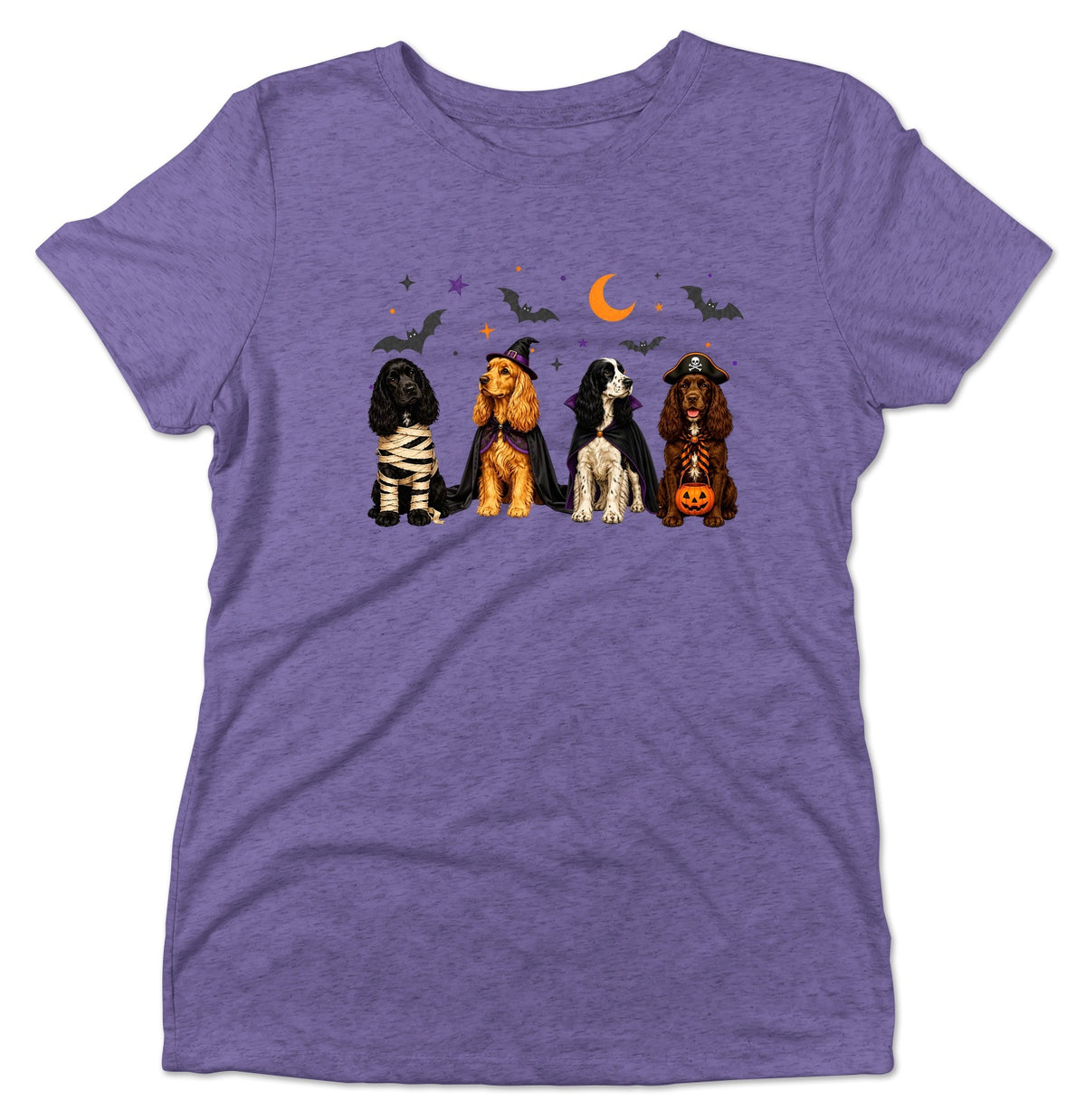 Cocker Spaniel Halloween Lineup - Women's Tri-Blend T-Shirt