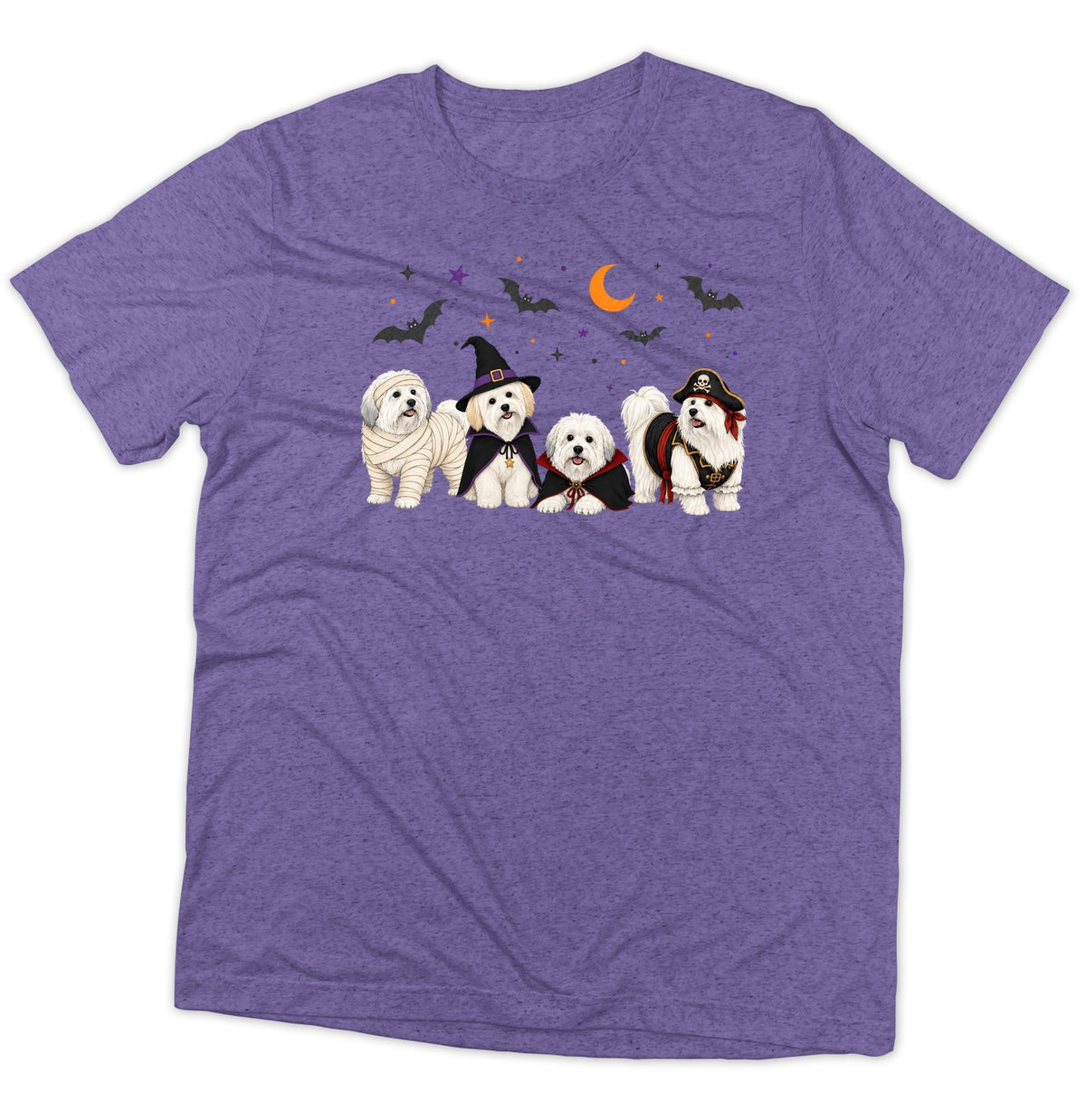 Coton de Tulear Halloween Lineup - Adult Tri-Blend T-Shirt