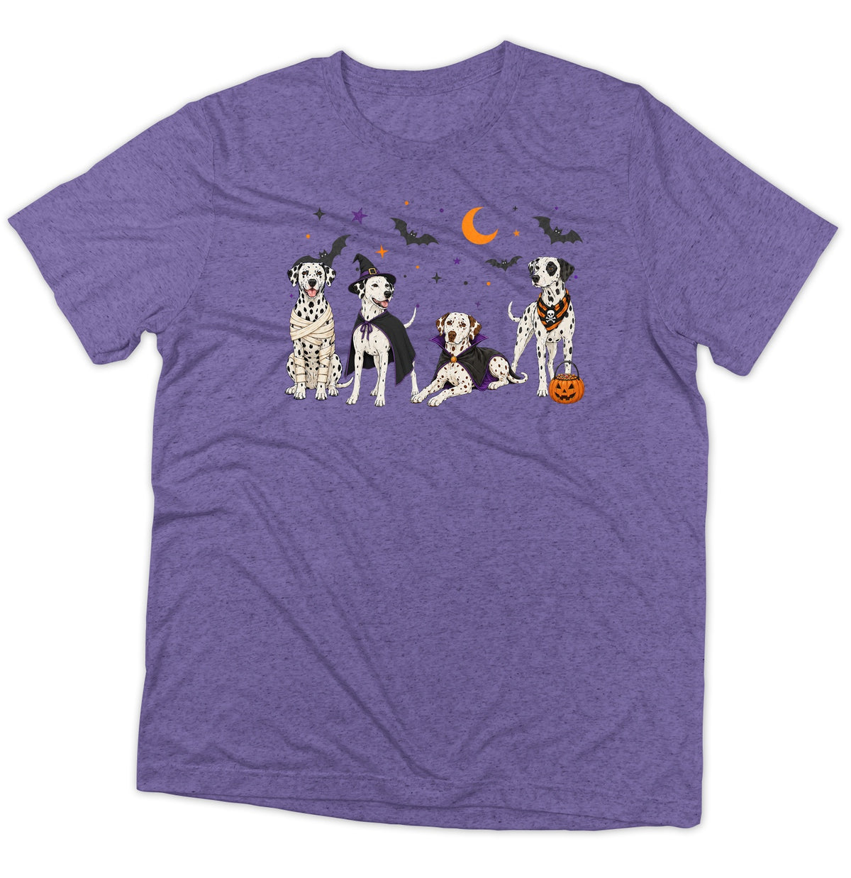 Dalmatian Halloween Lineup - Adult Tri-Blend T-Shirt