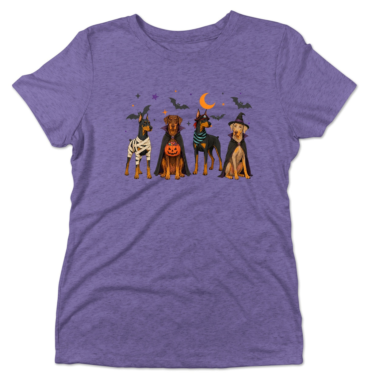 Doberman Pinscher Halloween Lineup - Women's Tri-Blend T-Shirt
