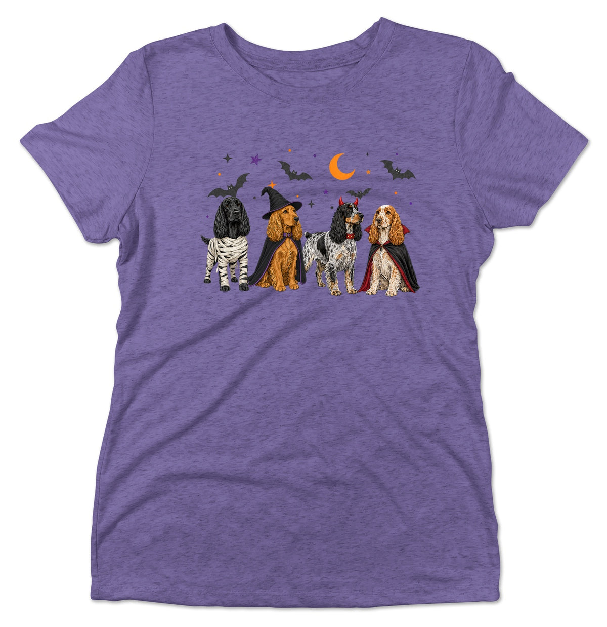 English Cocker Spaniel Halloween Lineup - Women's Tri-Blend T-Shirt