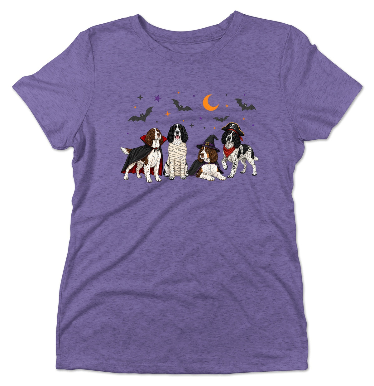 English Springer Spaniel Halloween Lineup - Women's Tri-Blend T-Shirt
