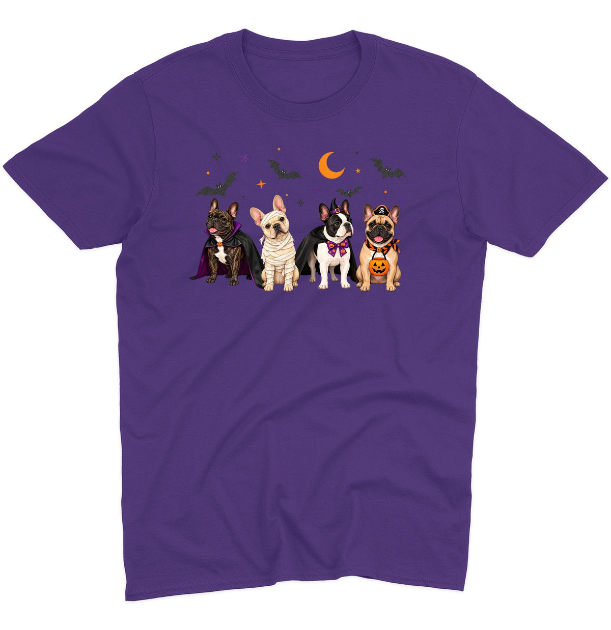 French Bulldog Halloween Lineup - Adult Unisex T-Shirt