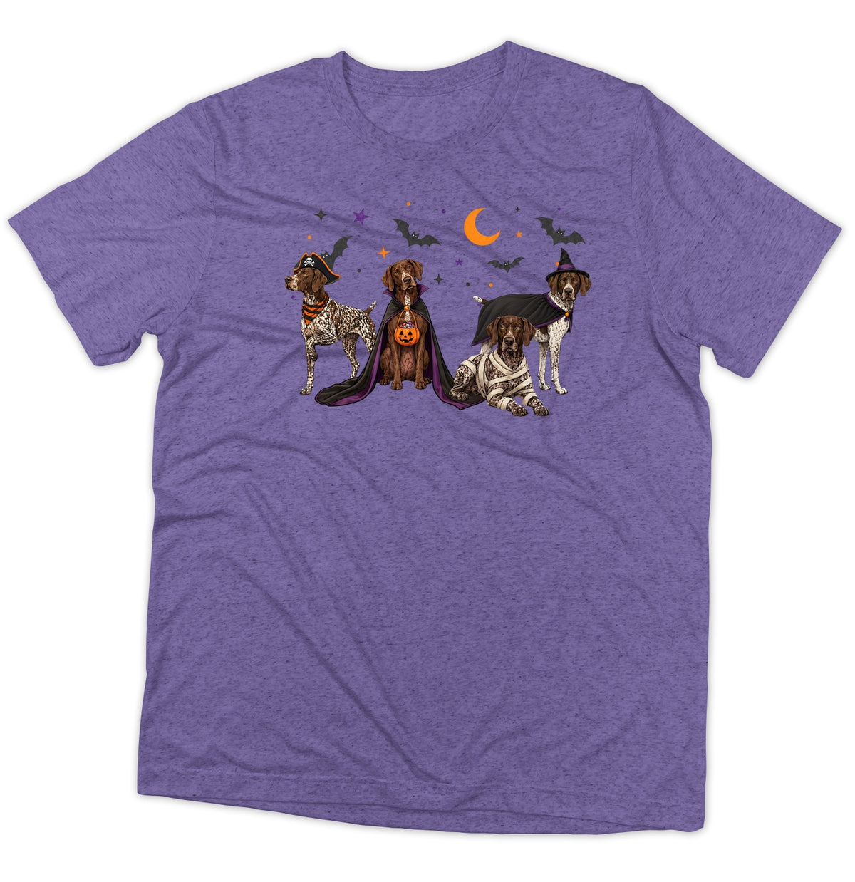 German Shorthaired Pointer Halloween Lineup - Adult Tri-Blend T-Shirt