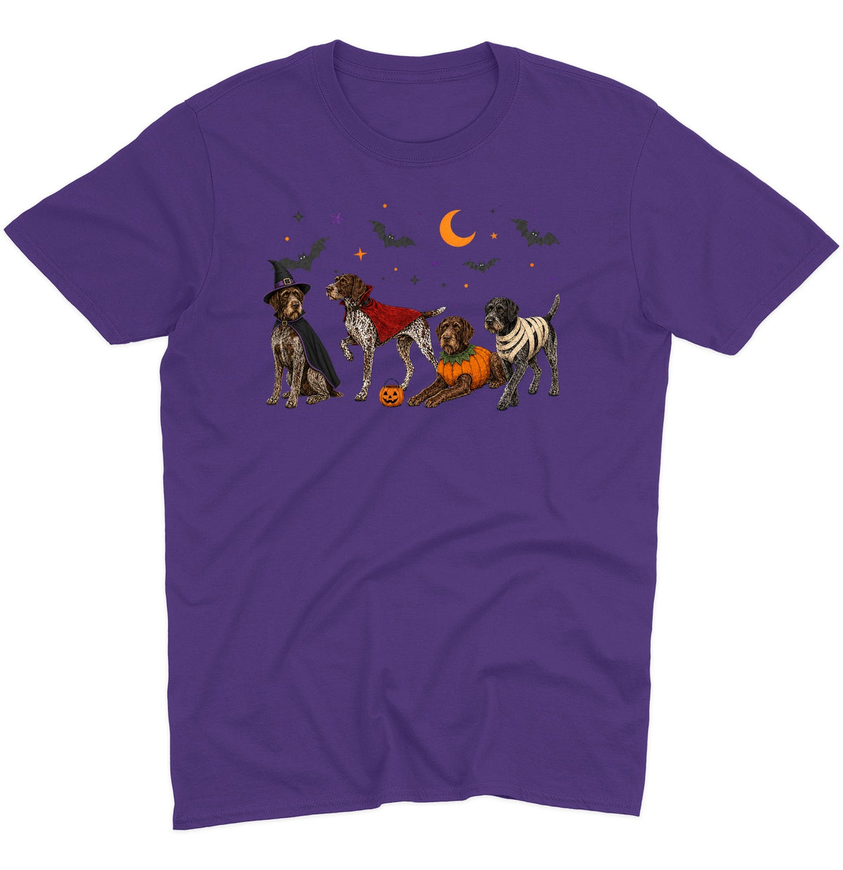 German Wirehaired Pointer Halloween Lineup - Adult Unisex T-Shirt