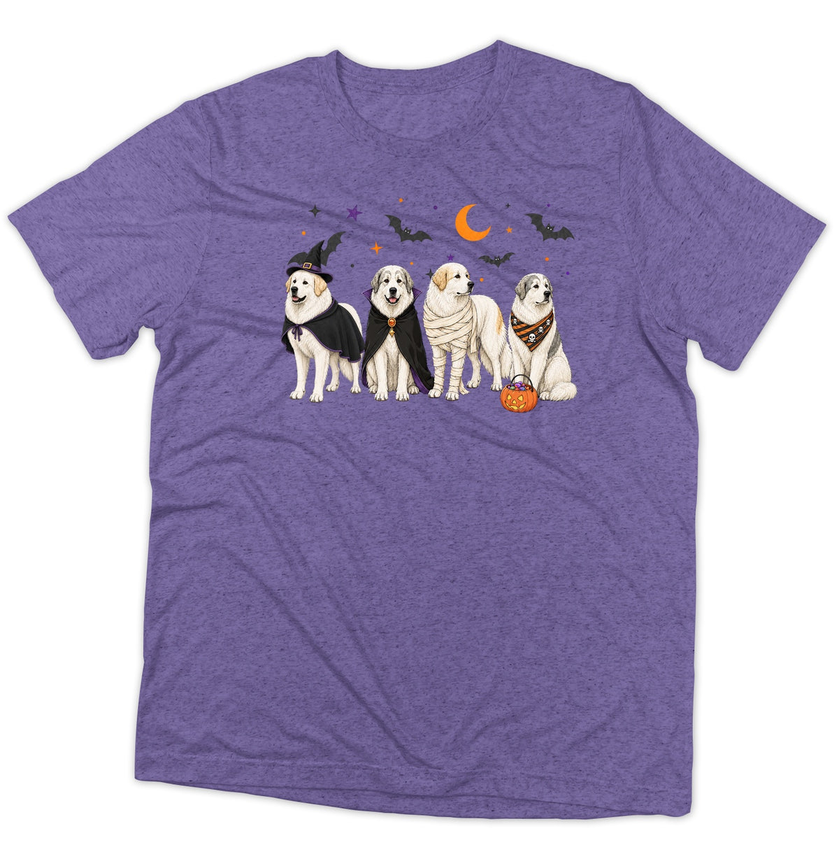 Great Pyrenees Halloween Lineup - Adult Tri-Blend T-Shirt