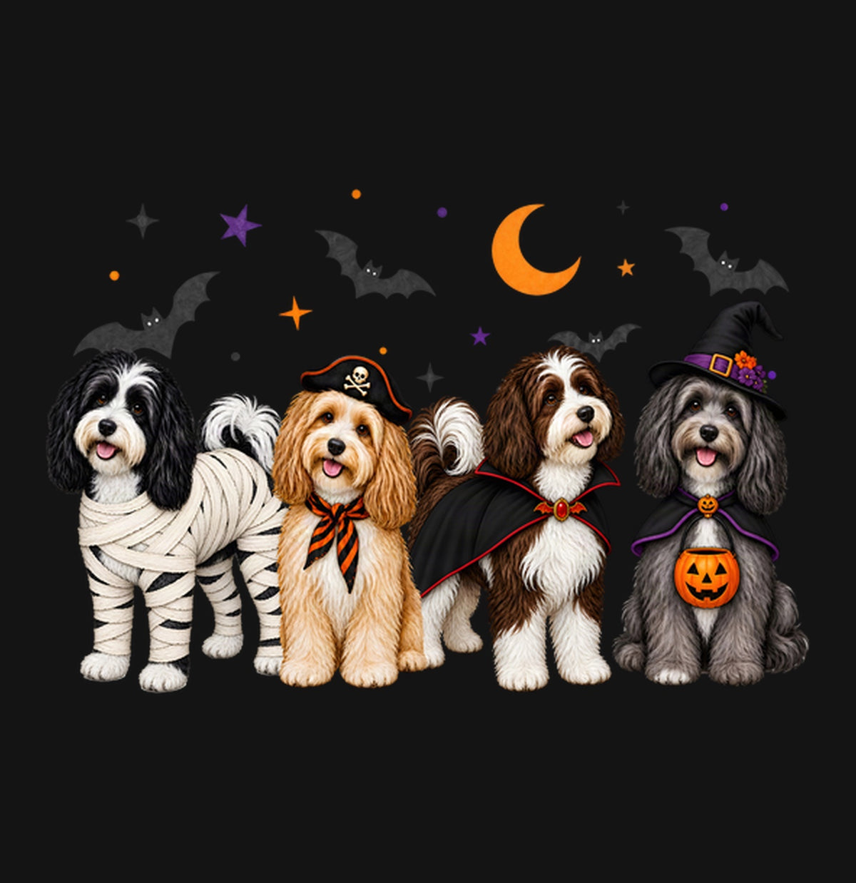 Havanese Halloween Lineup - Kids Unisex T-Shirt