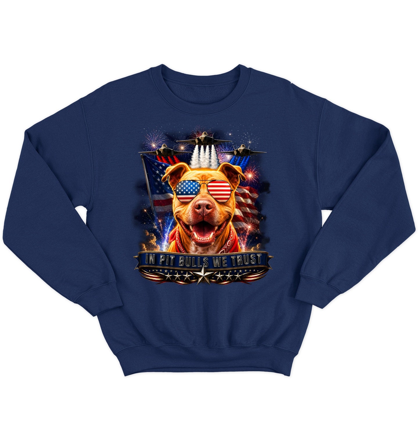 In American Pit Bull Terriers We Trust - Crewneck Sweatshirt