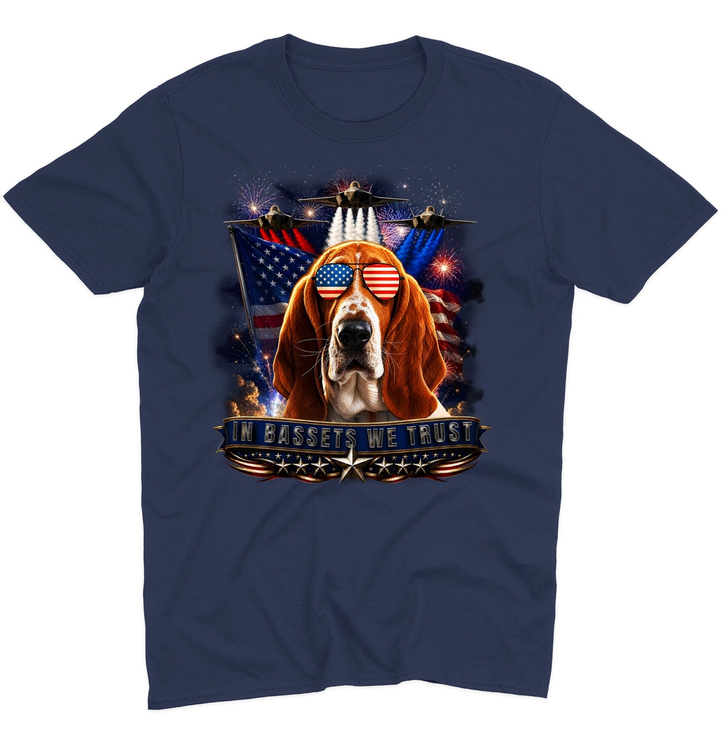 In Basset Hounds We Trust - Adult Unisex T-Shirt