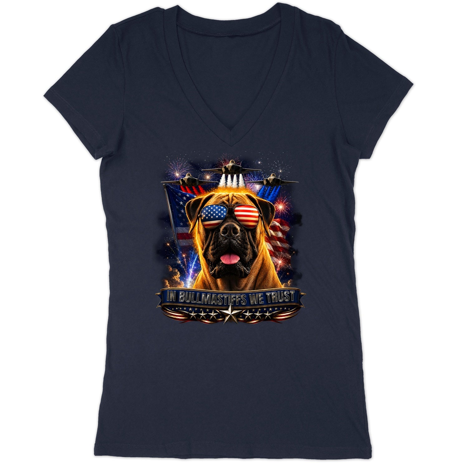 In Bullmastiffs We Trust - Women's V-Neck T-Shirt