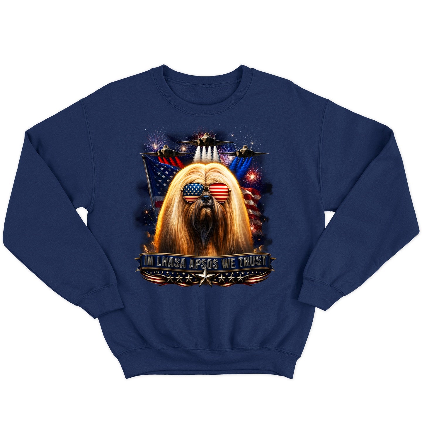 In Lhasa Apsos We Trust - Crewneck Sweatshirt