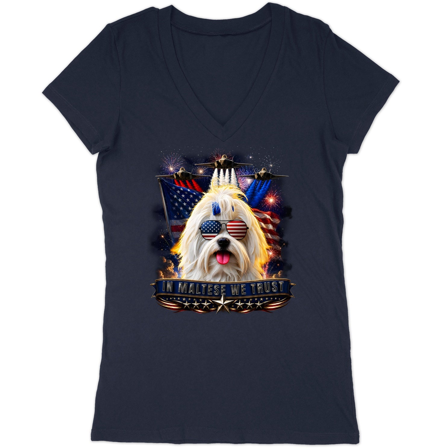 In Maltese We Trust - Women's V-Neck T-Shirt