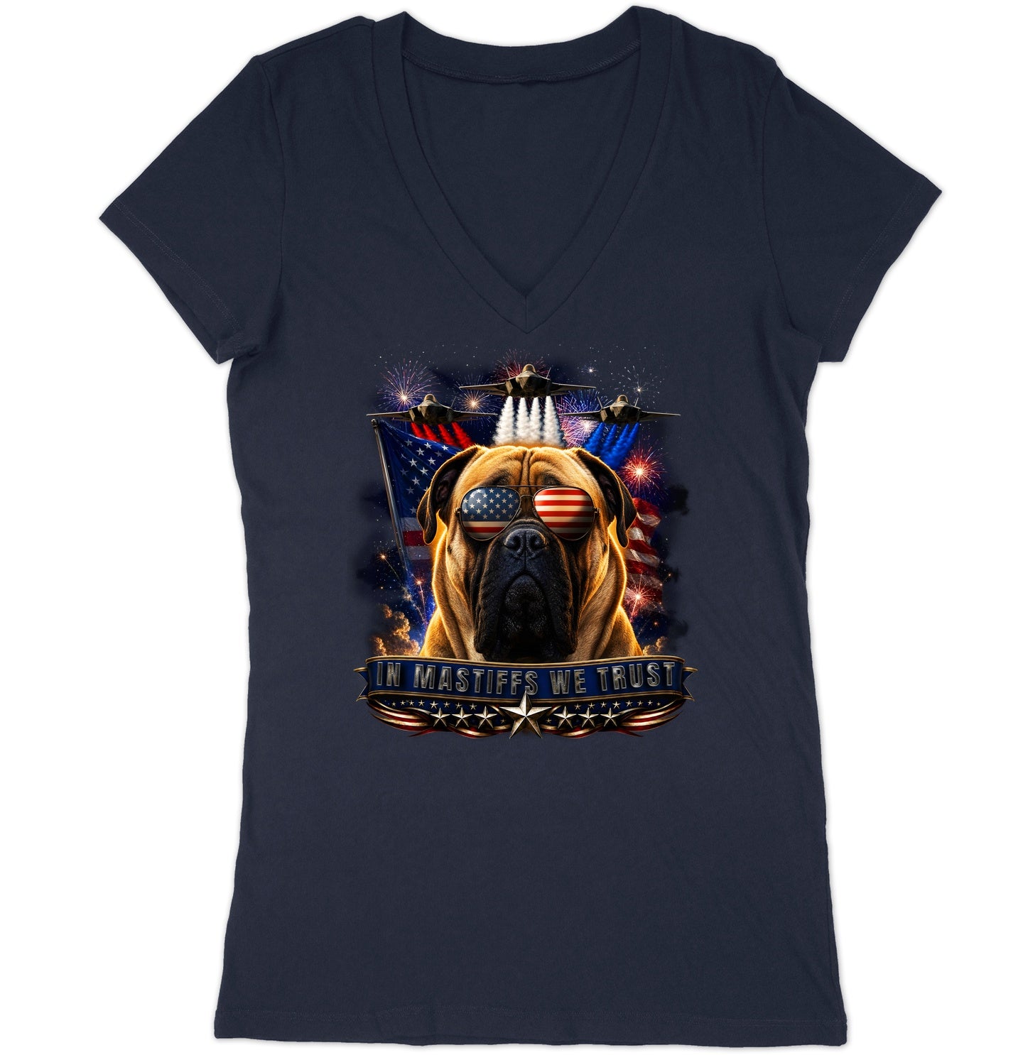 In Mastiffs We Trust - Women's V-Neck T-Shirt