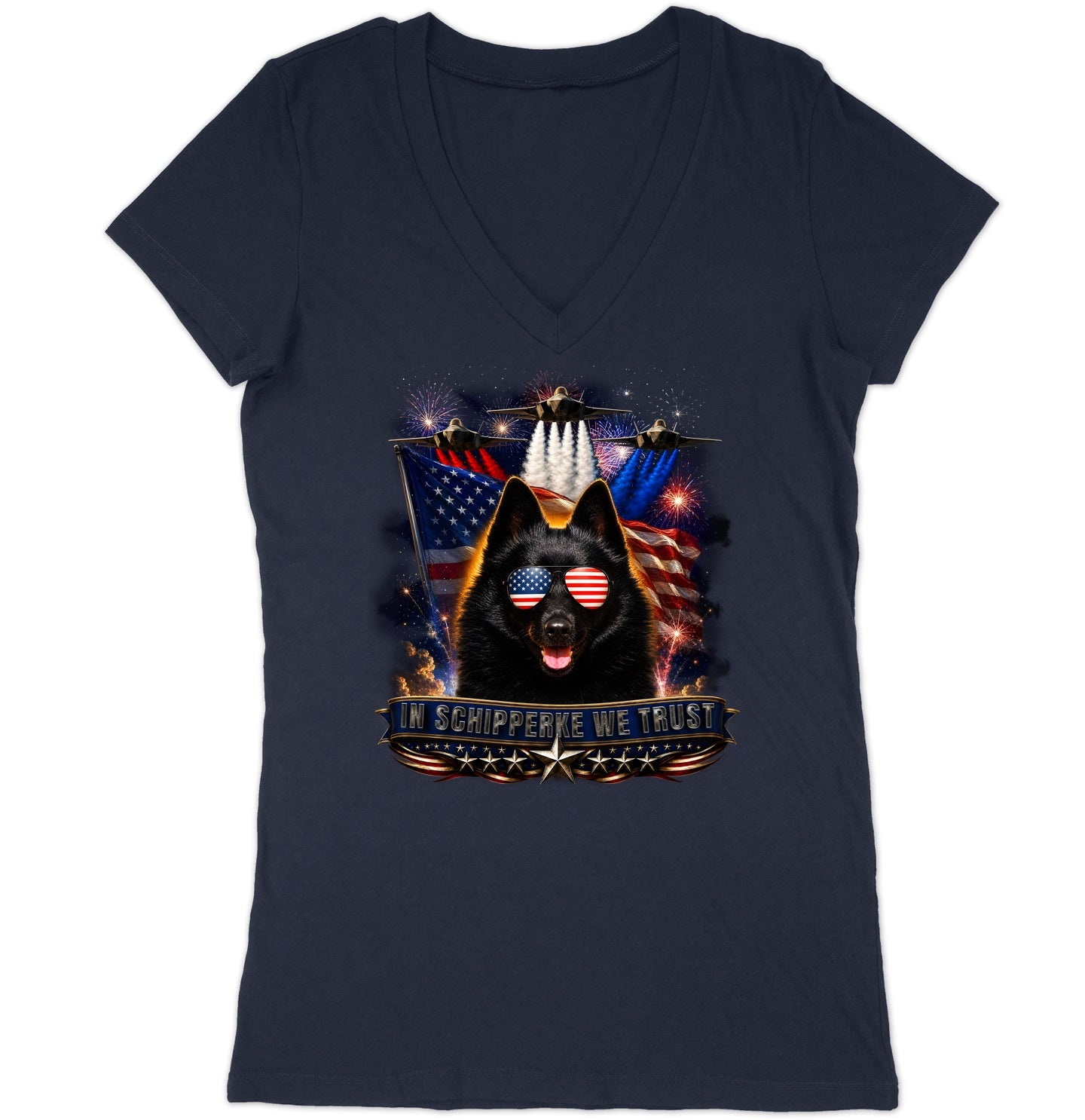 In Schipperke We Trust - Women's V-Neck T-Shirt