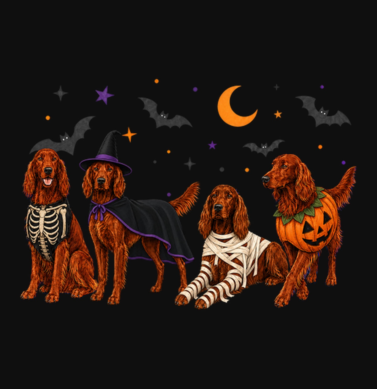 Irish Setter Halloween Lineup - Adult Unisex Crewneck Sweatshirt