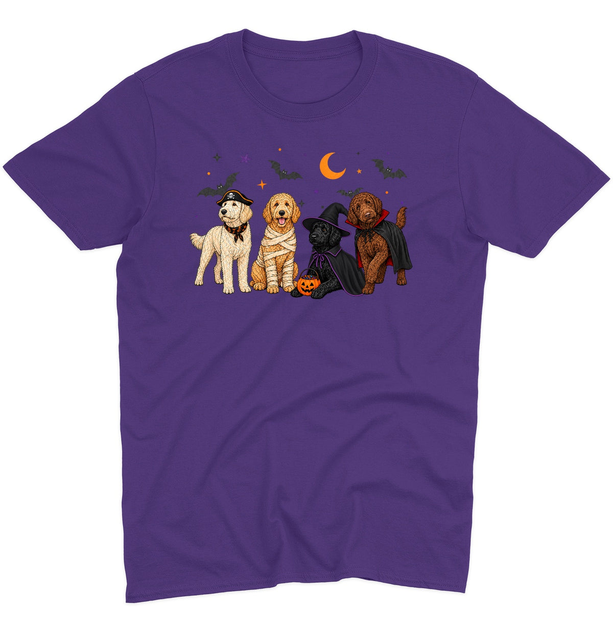 Labradoodle Halloween Lineup - Adult Unisex T-Shirt