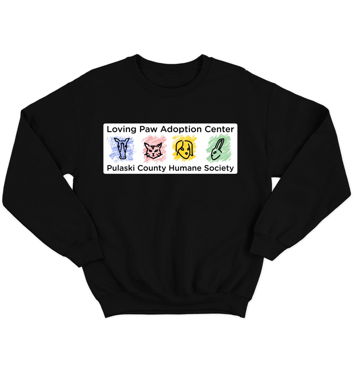 Loving Paws Adoption Center Logo - Adult Unisex Crewneck Sweatshirt