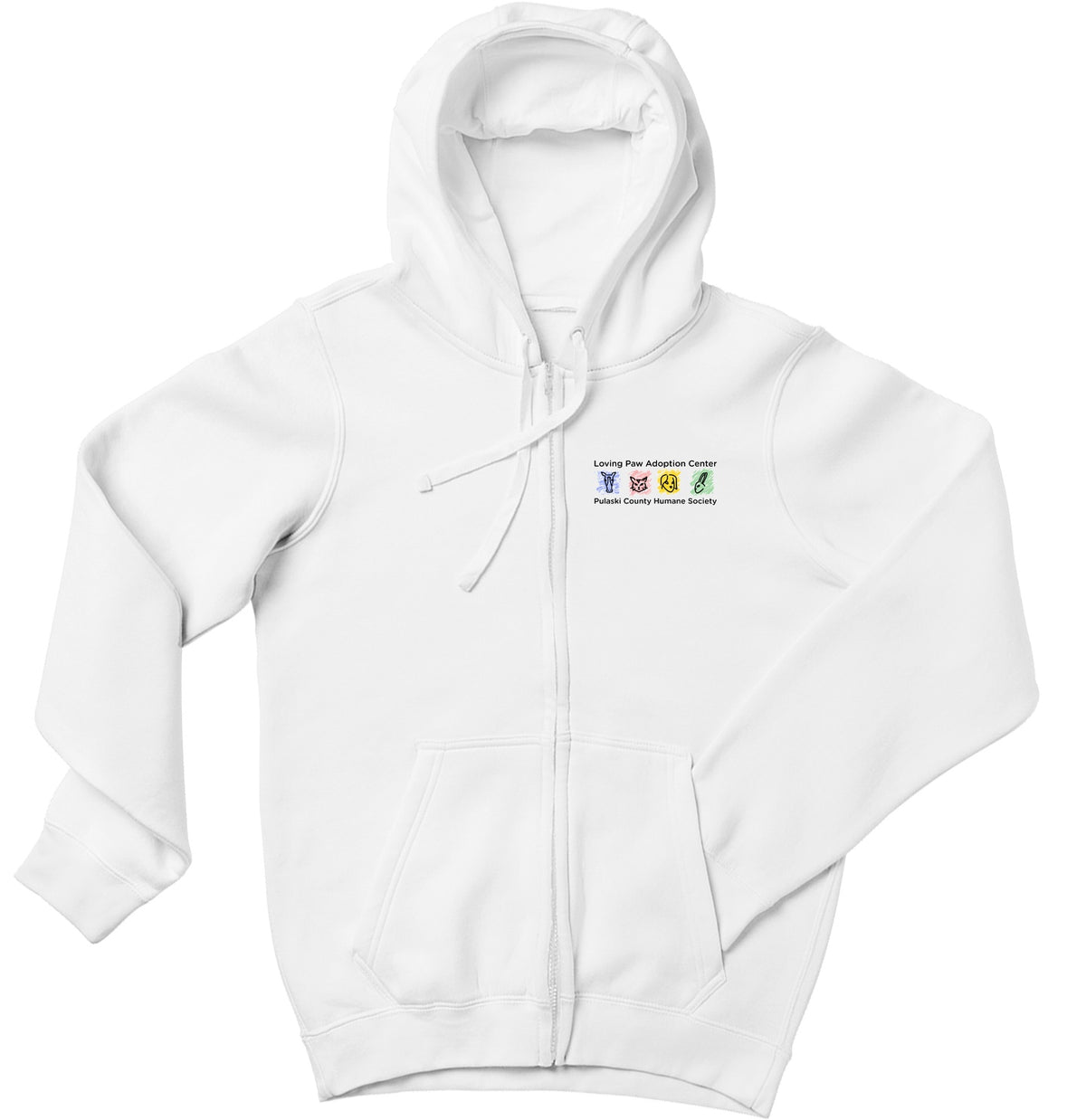 Loving Paws Adoption Center Logo - Adult Unisex Full-Zip Hoodie Sweatshirt