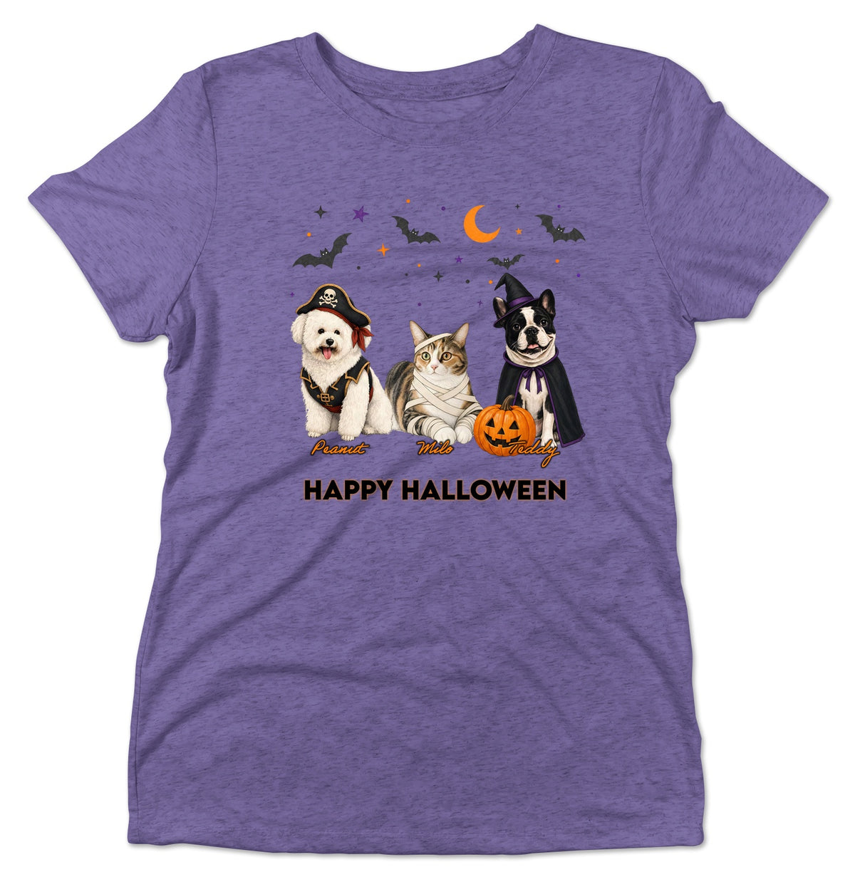 My Pets Halloween Lineup - Women's Tri-Blend T-Shirt