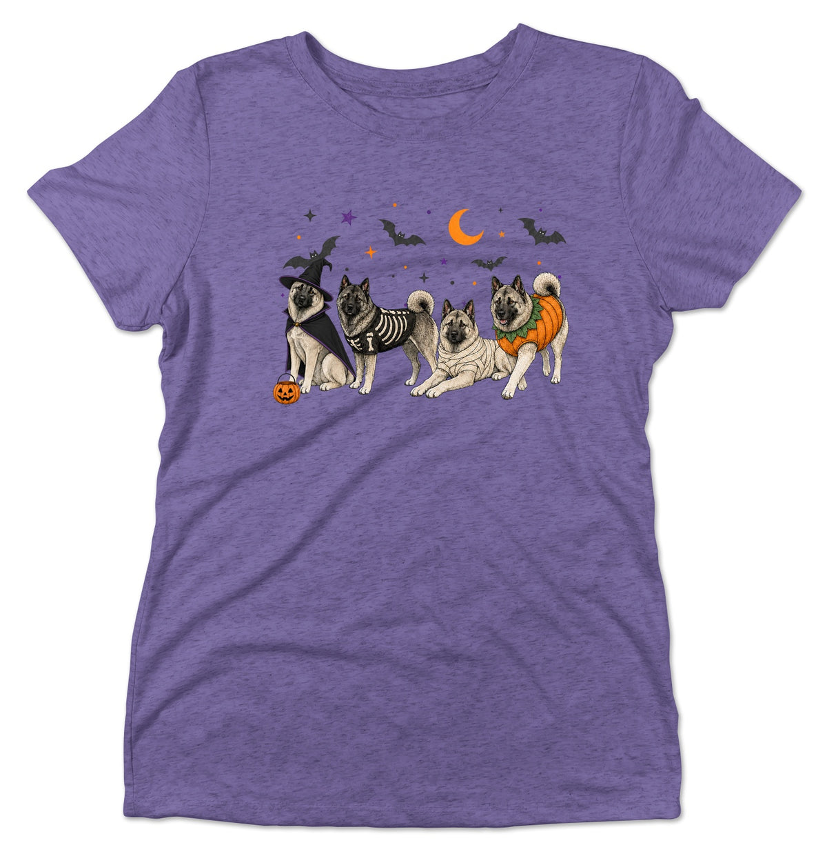 Norwegian Elkhound Halloween Lineup - Women's Tri-Blend T-Shirt