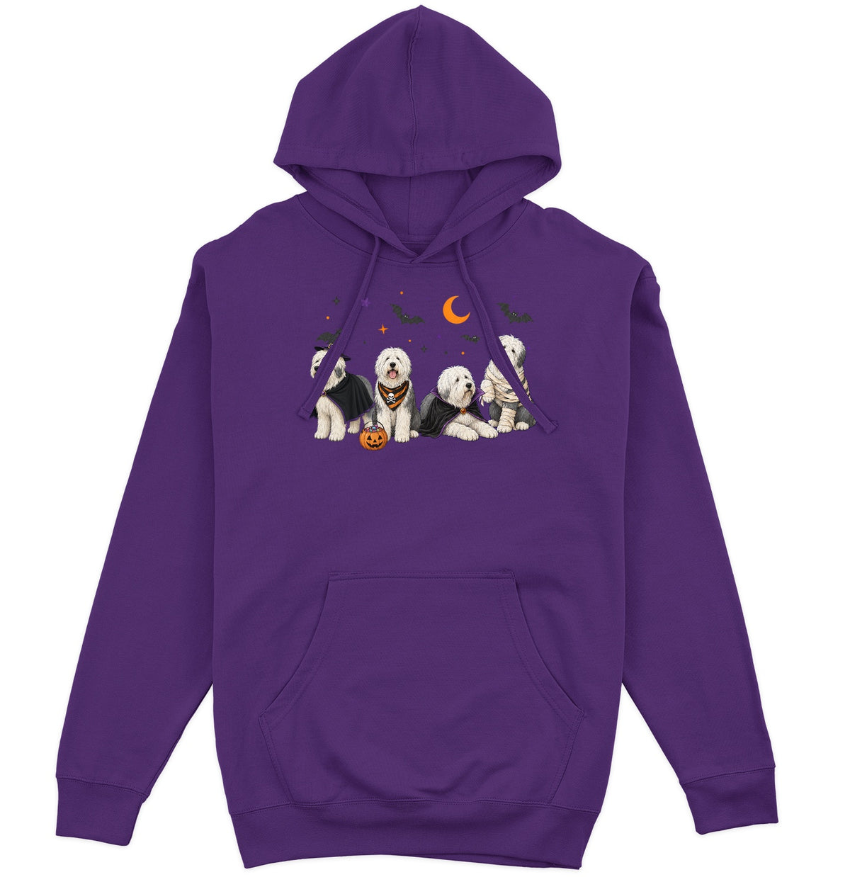 Old English Sheepdog Halloween Lineup - Adult Unisex Hoodie