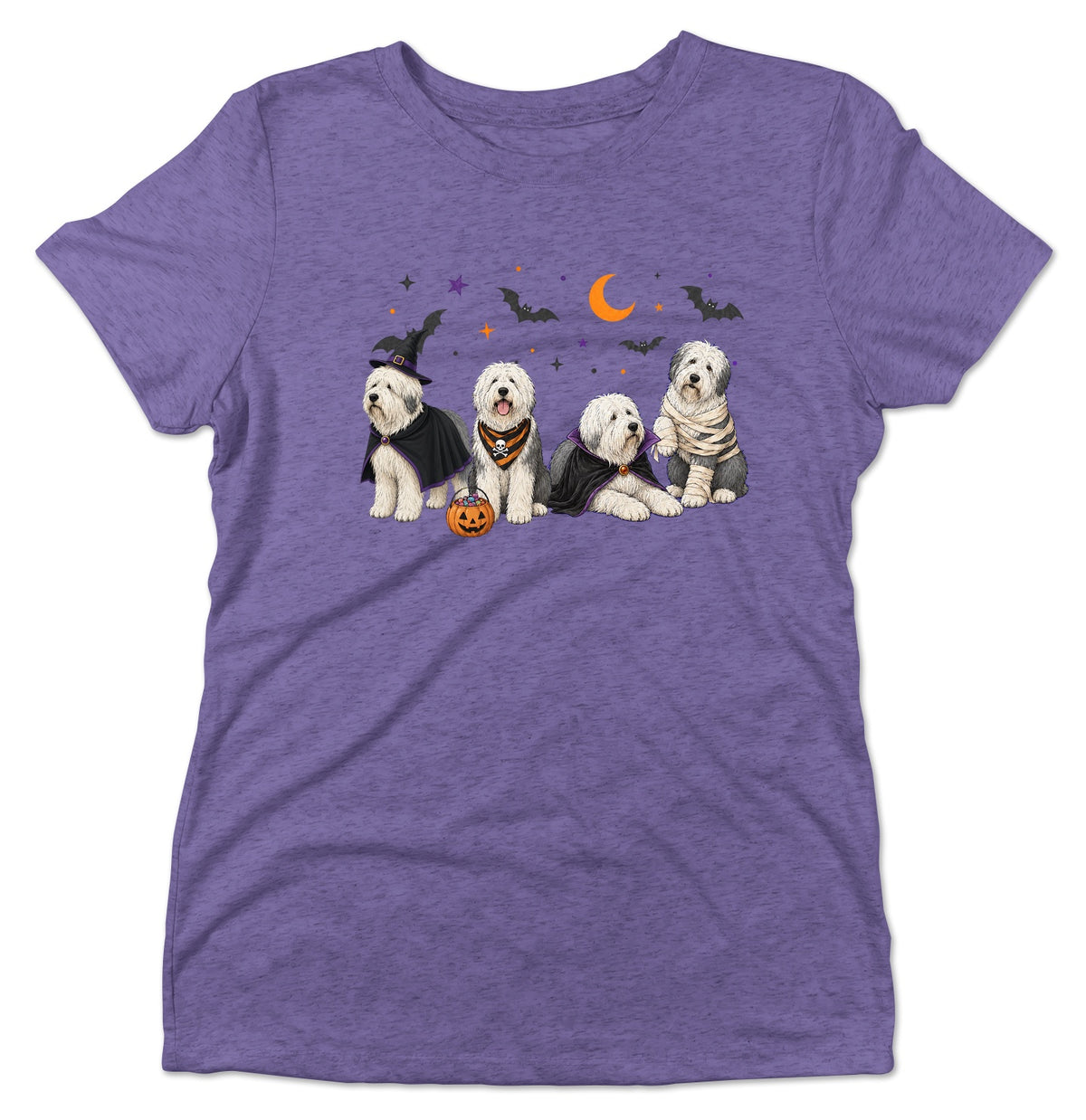 Old English Sheepdog Halloween Lineup - Women's Tri-Blend T-Shirt