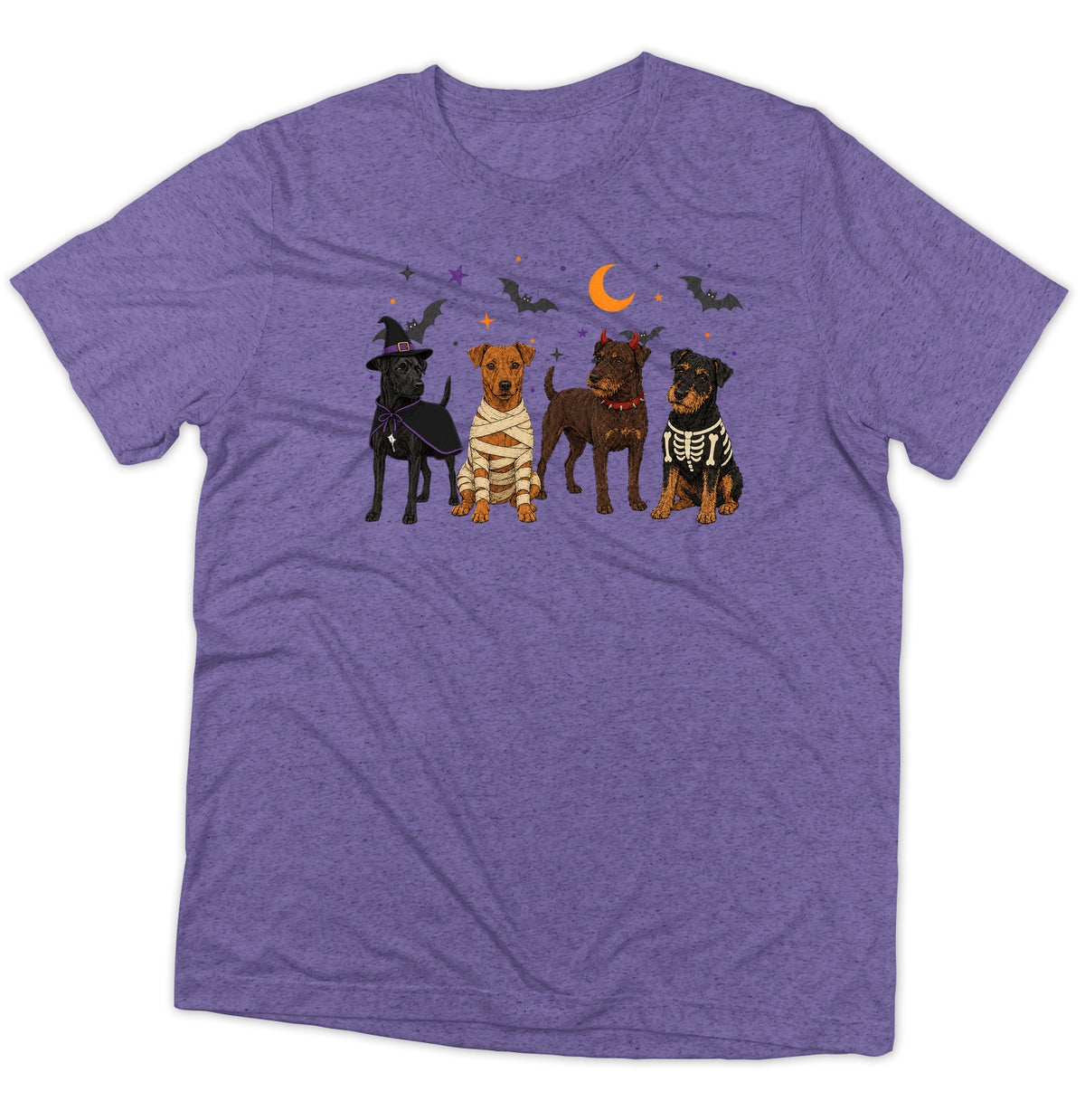 Patterdale Terrier Halloween Lineup - Adult Tri-Blend T-Shirt
