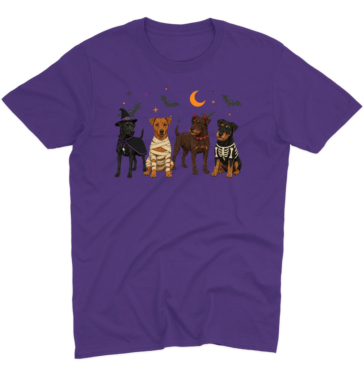 Patterdale Terrier Halloween Lineup - Adult Unisex T-Shirt
