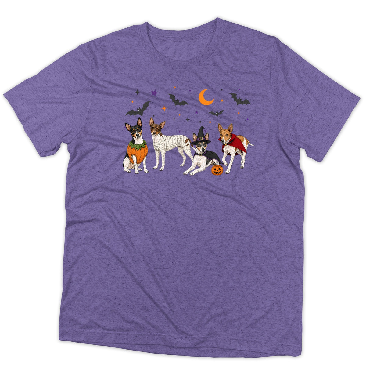 Rat Terrier Halloween Lineup - Adult Tri-Blend T-Shirt