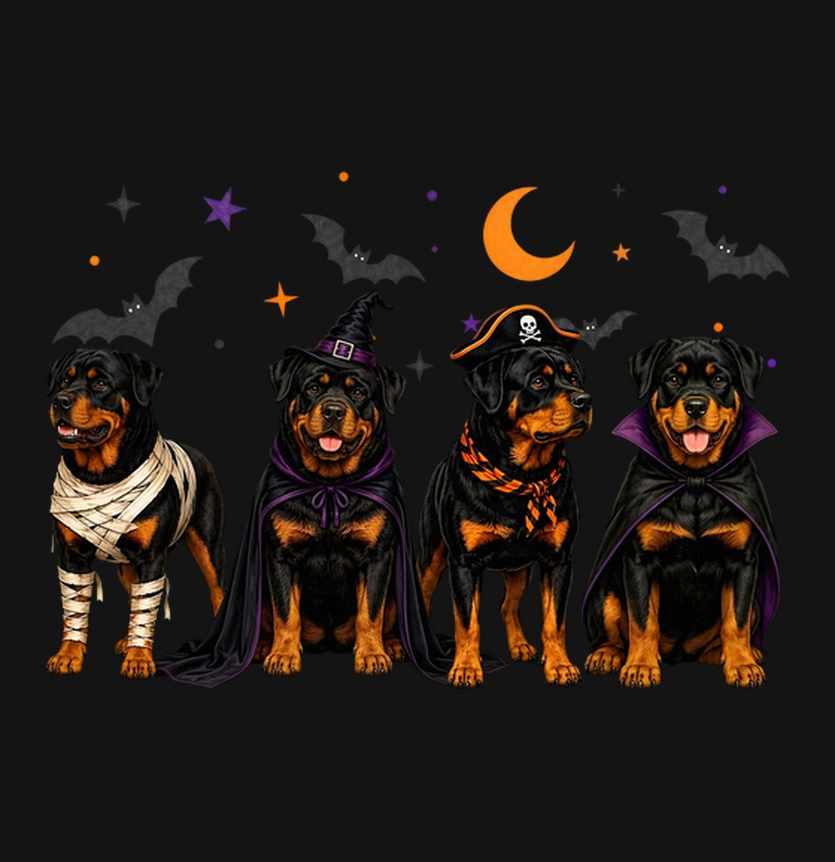Rottweiler Halloween Lineup - Kids Unisex T-Shirt